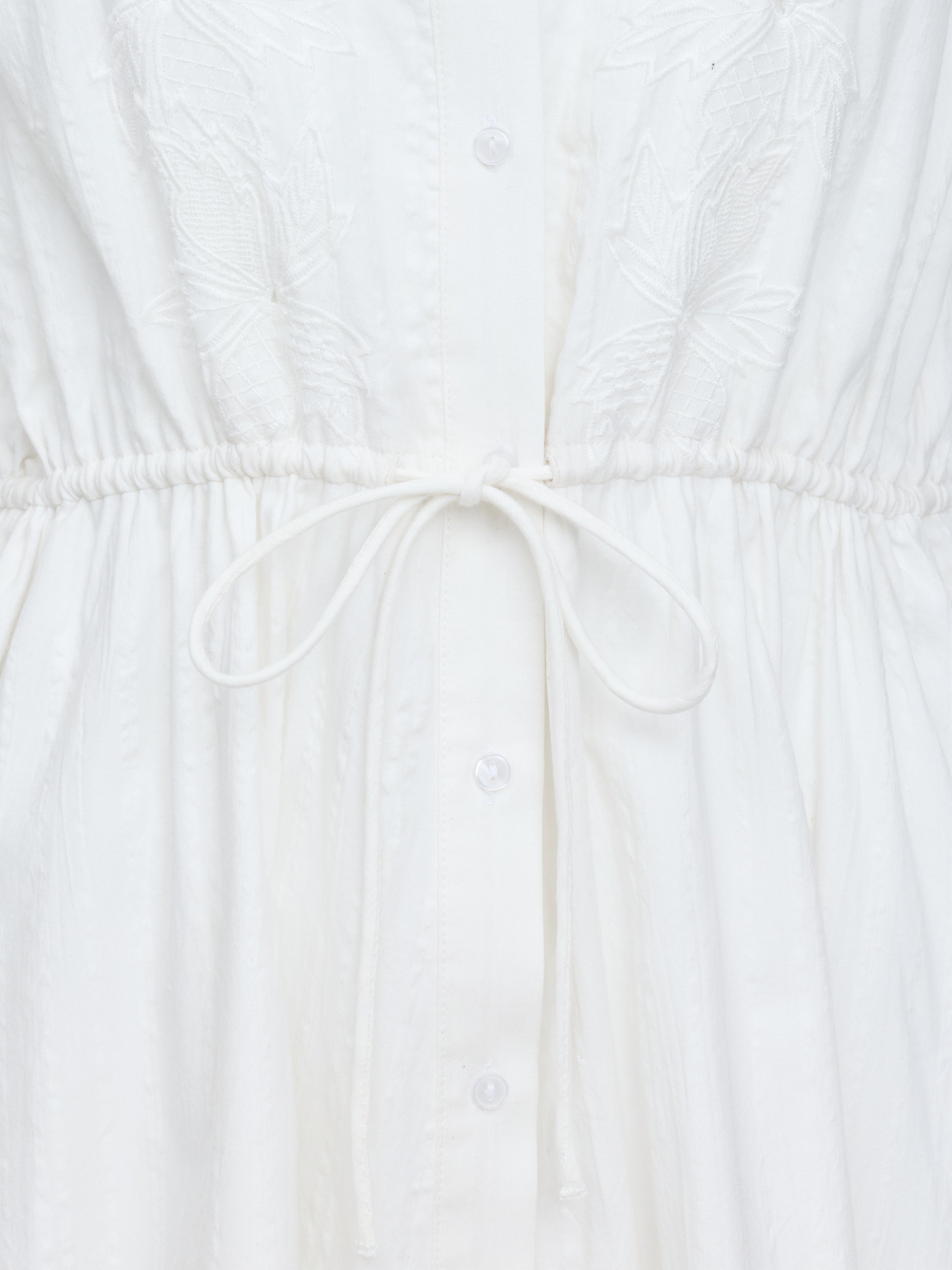 Barnet Cotton Embroidered Striped Mini Dress