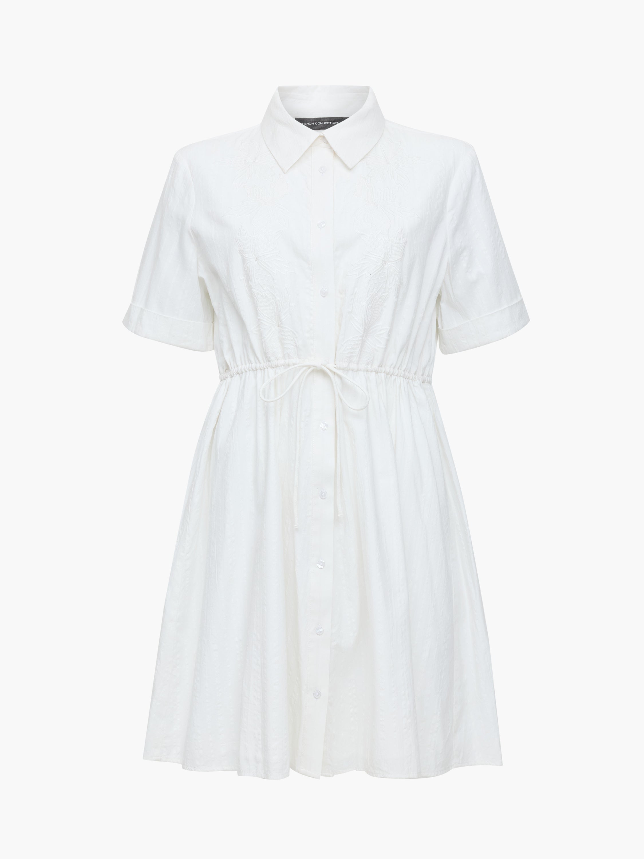 Barnet Cotton Embroidered Striped Mini Dress