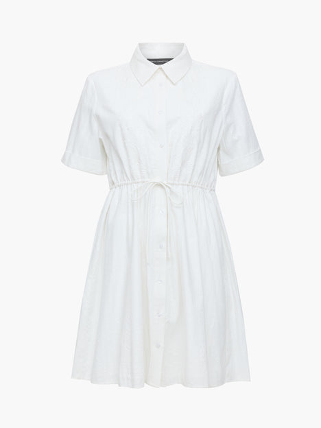 Barnet Cotton Embroidered Striped Mini Dress