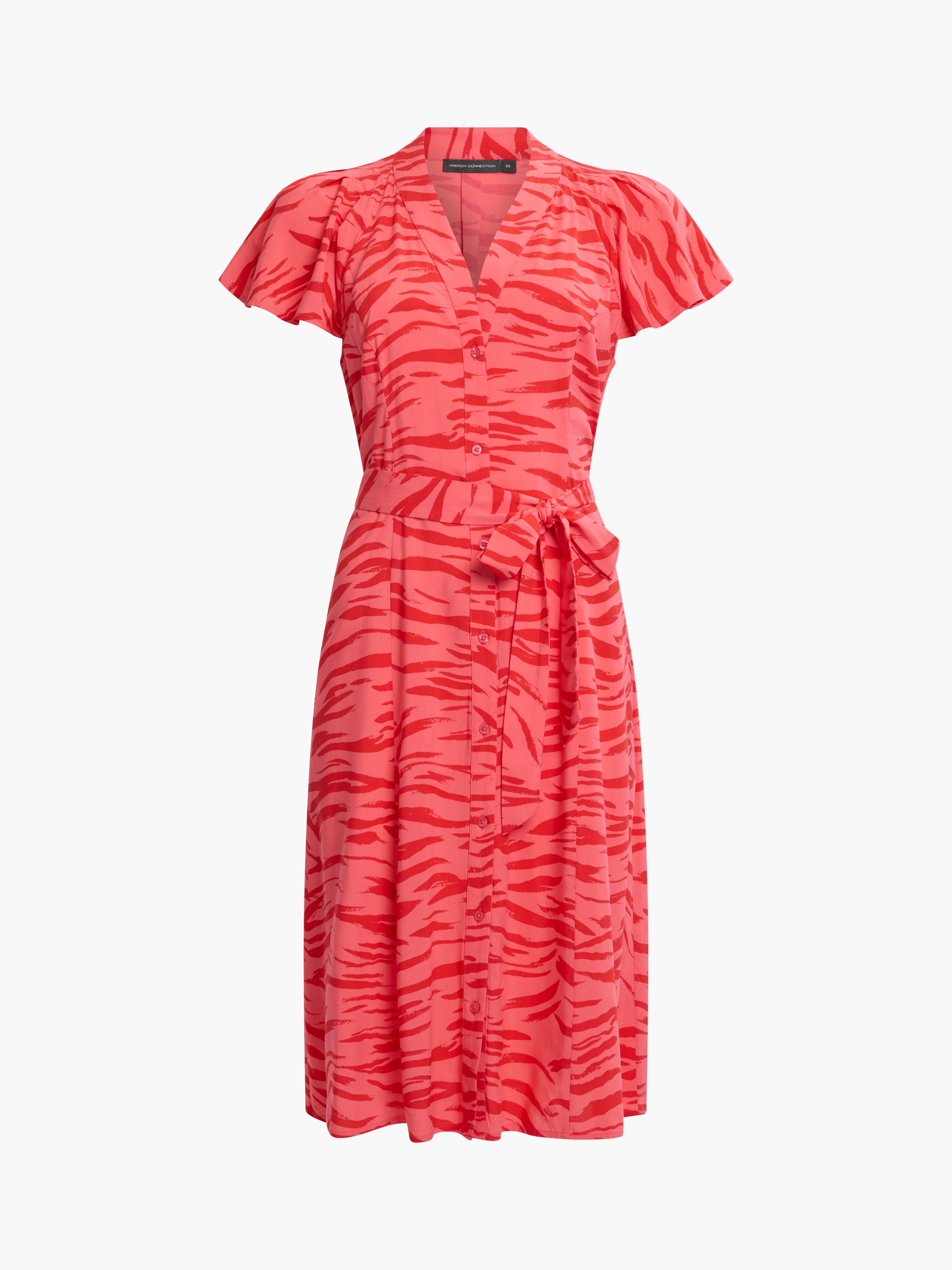 Adeline V-Neck Tie Waist Printed Dress