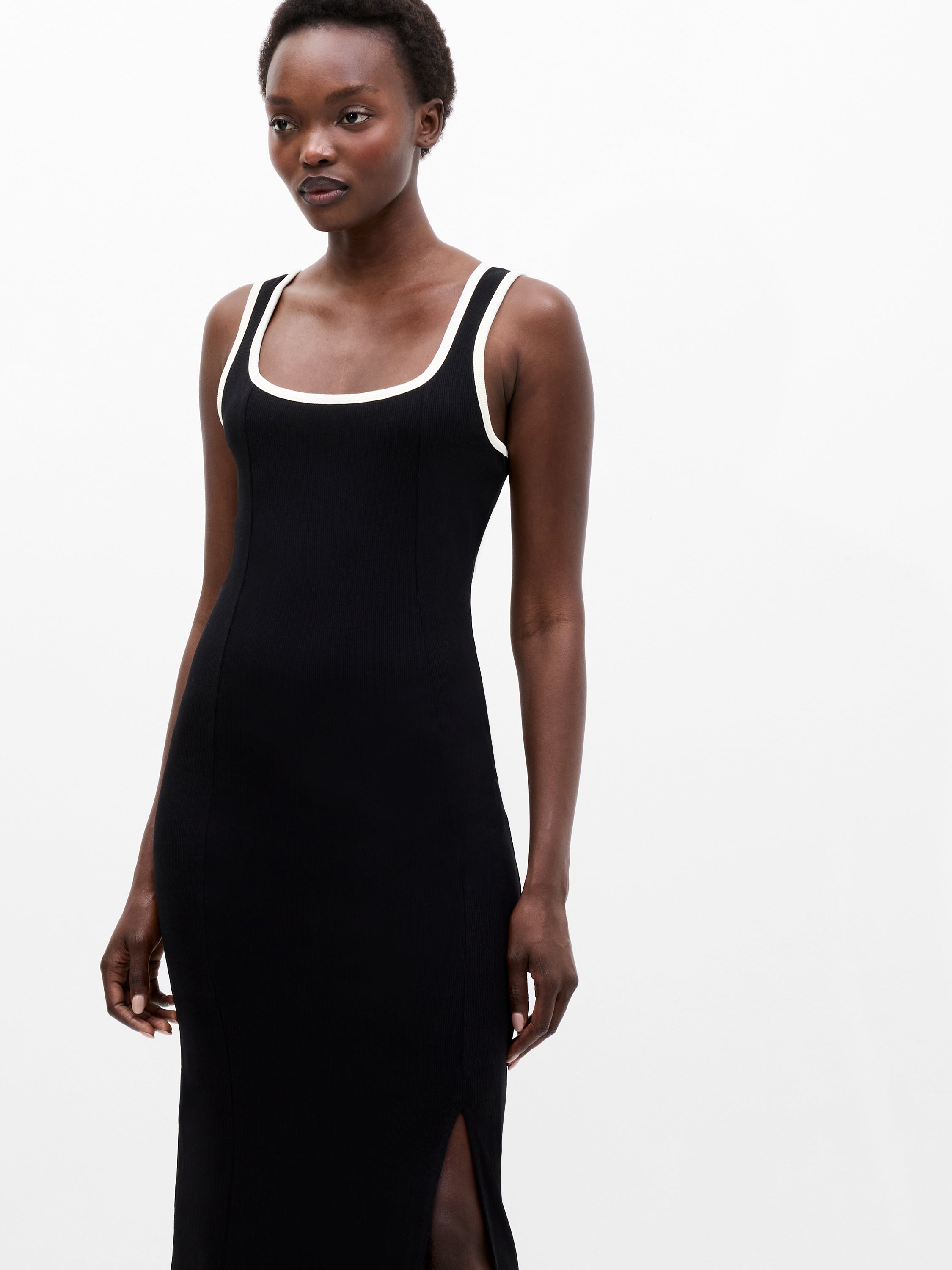 Square Neck Contrast Dress