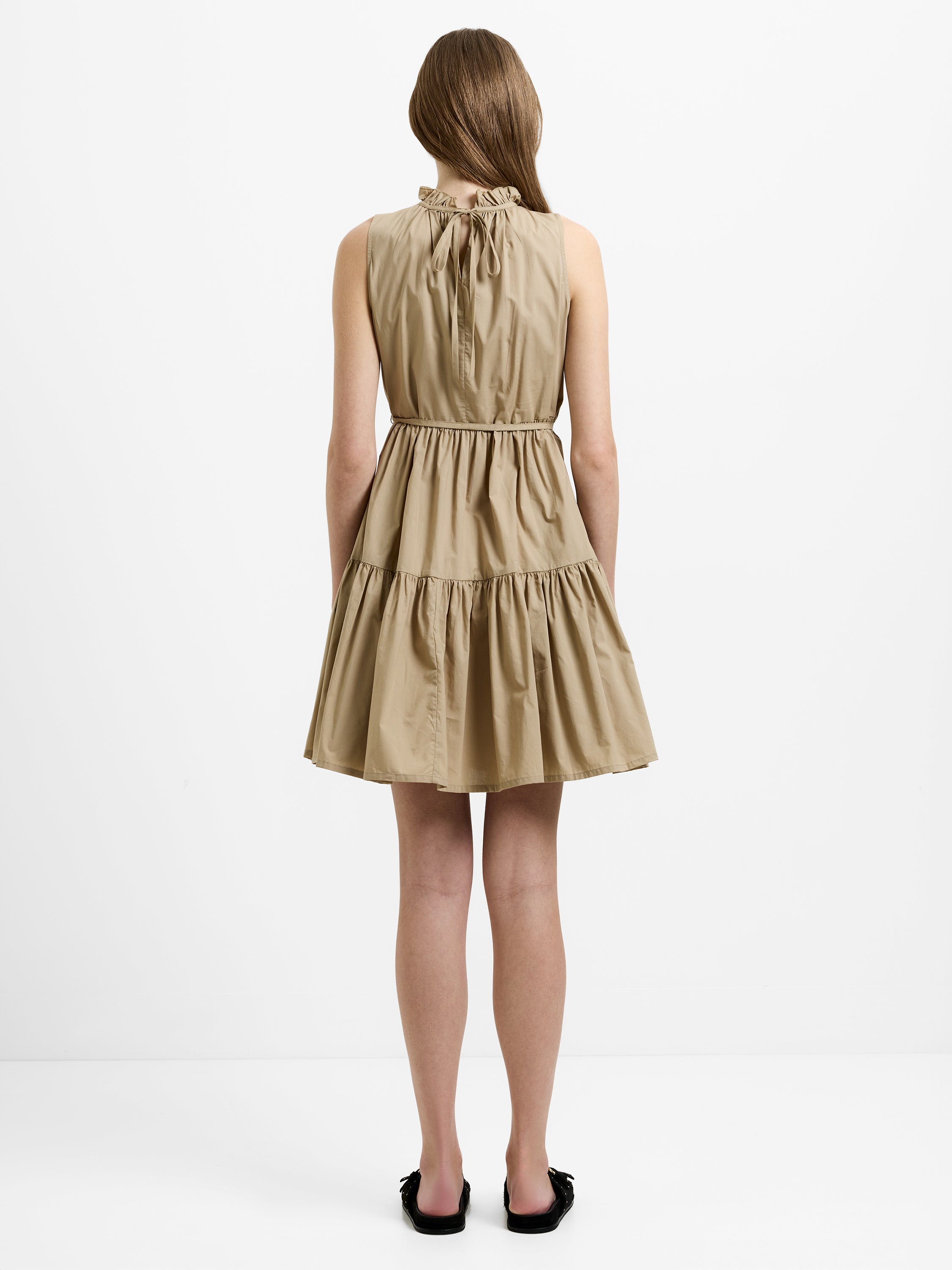 saba lila linen tiered dress SABA Dia Linen Silk Tiered Dress