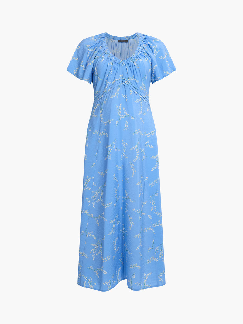 Daniella Faron Drape V Neck Midi Dress