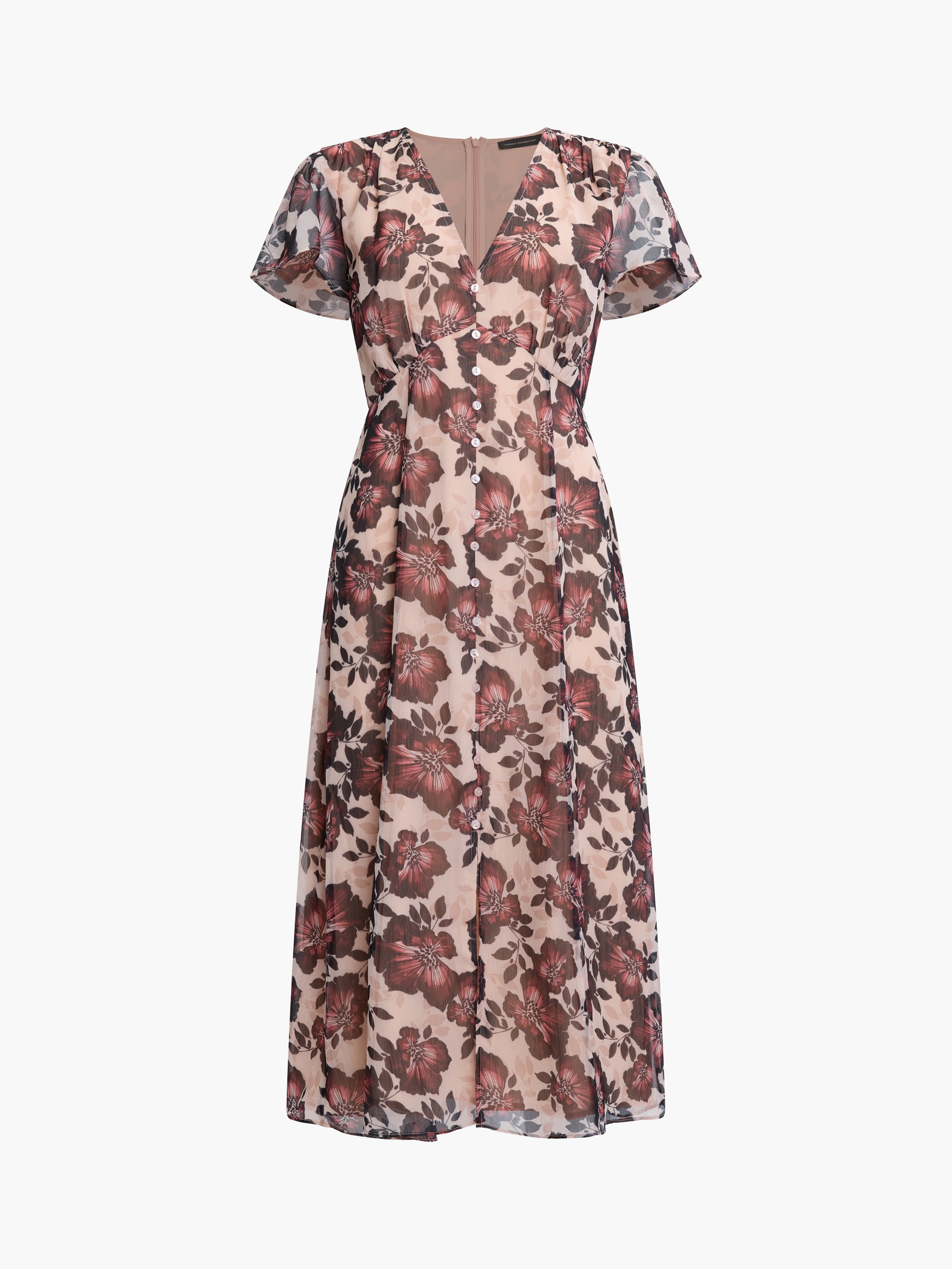 Elyse Flutter Sleeve Tea Dress