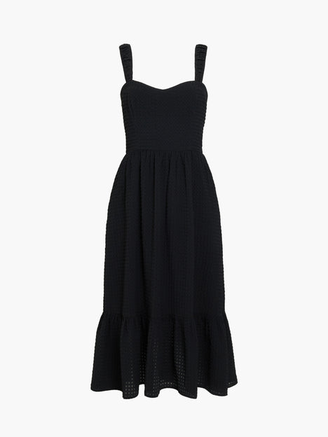 Sweetheart Textured Tie-Back Dress
