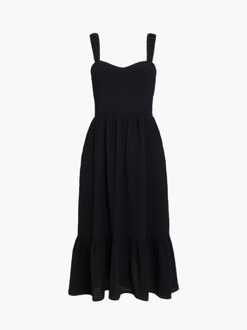 Sweetheart Textured Tie-Back Dress