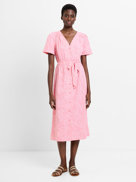 Bernice V-Neck Button-Through Midi Dress