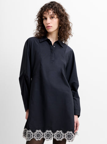 Era Poplin  Broderie Hem Mini Dress