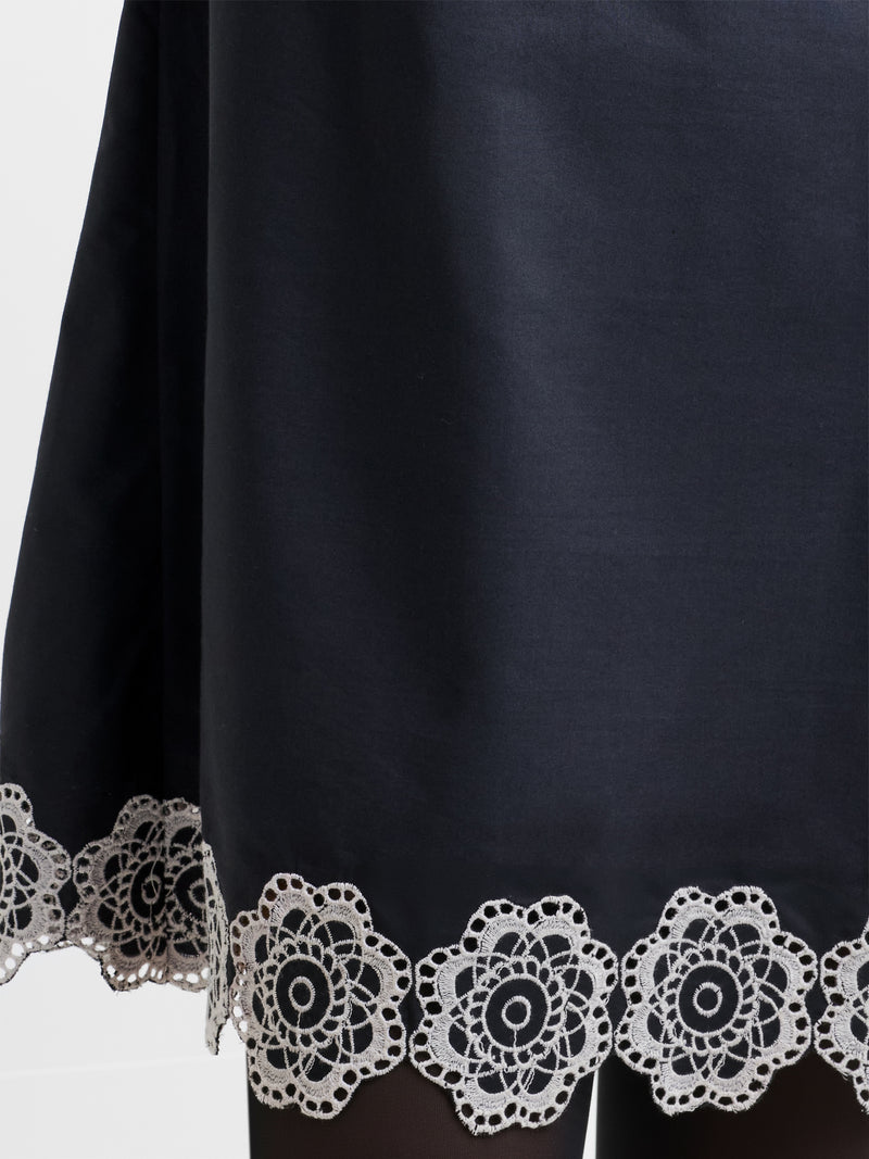 Era Poplin  Broderie Hem Mini Dress