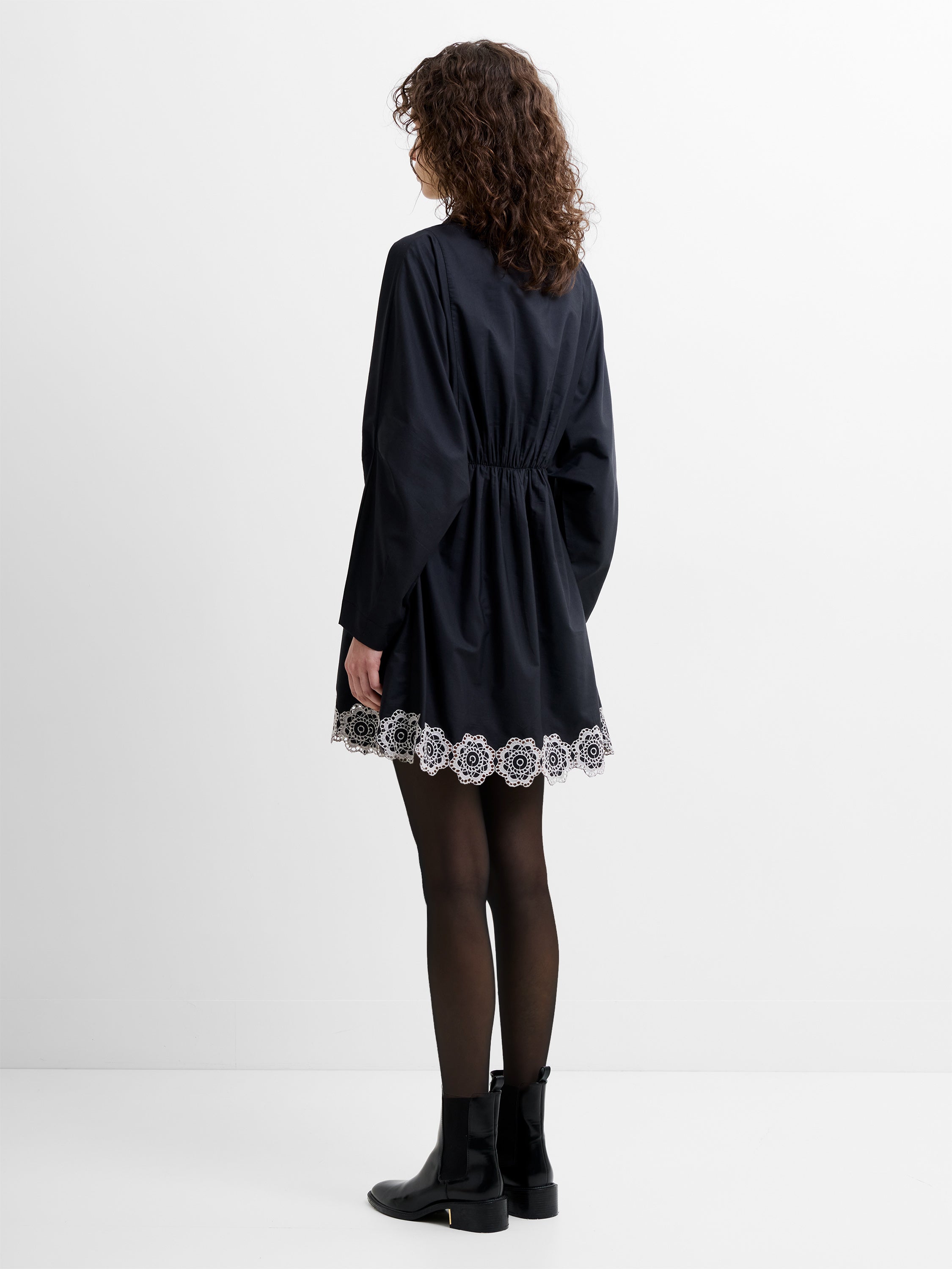 Era Poplin  Broderie Hem Mini Dress