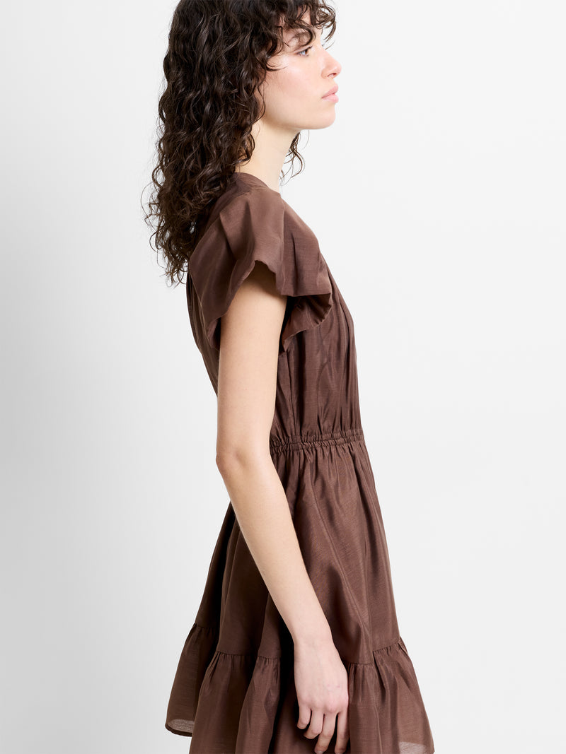 Holland Flutter Sleeve Mini Dress