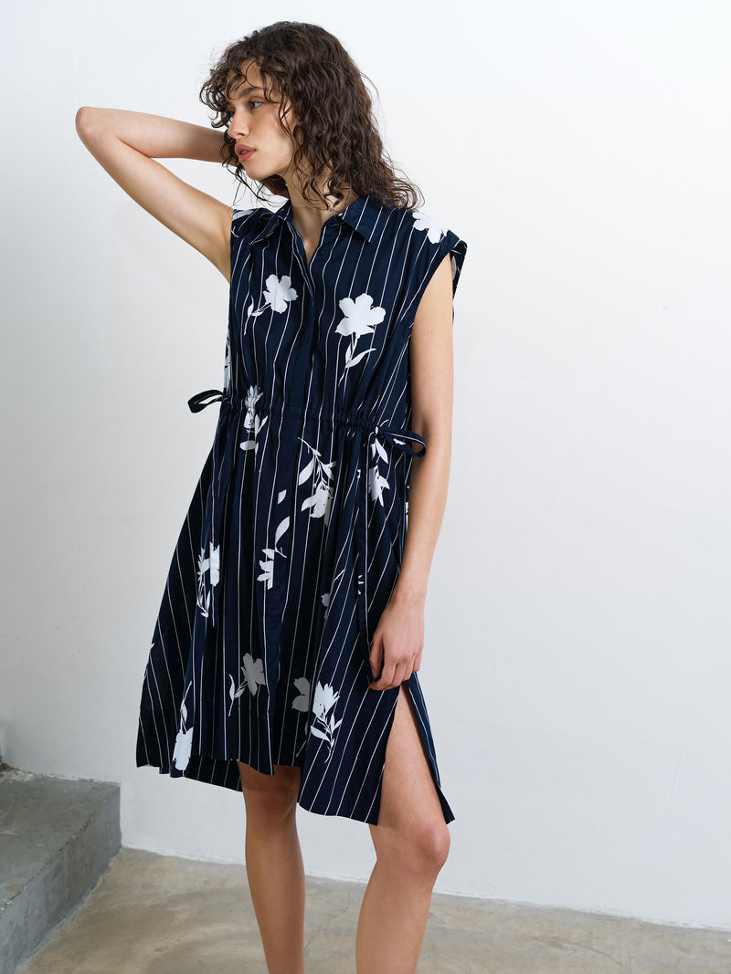 Cambria Cotton Sleeveless Drawstring Dress