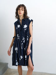 Cambria Cotton Sleeveless Drawstring Dress