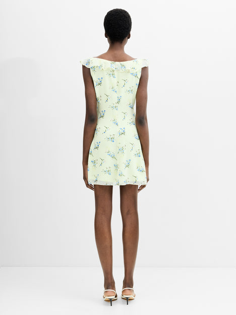 french connection green floral dress French Connection floral print tea dress in green