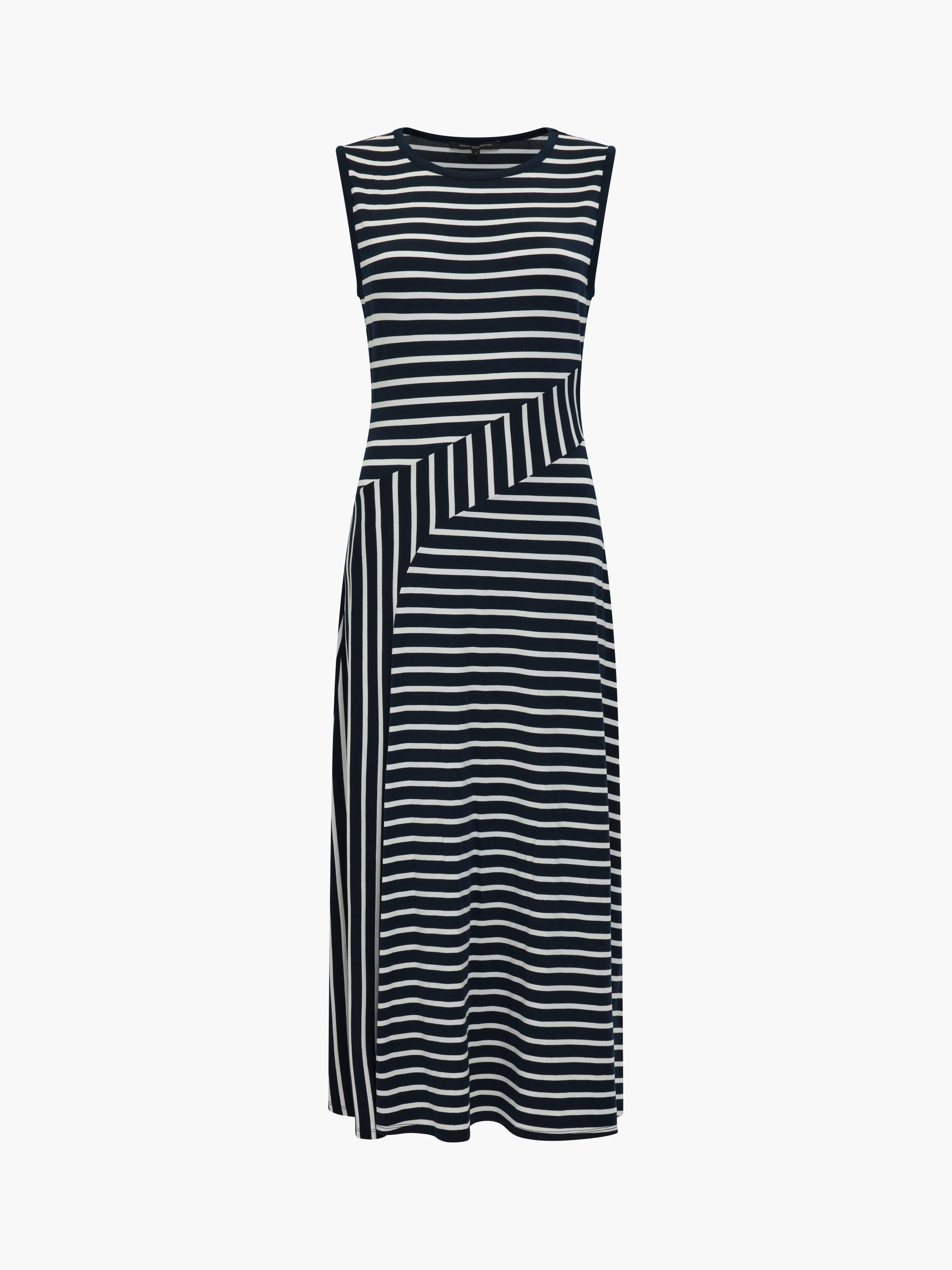 Kyra Jersey Striped Sleeveless Midi Dress Navy/Summer White