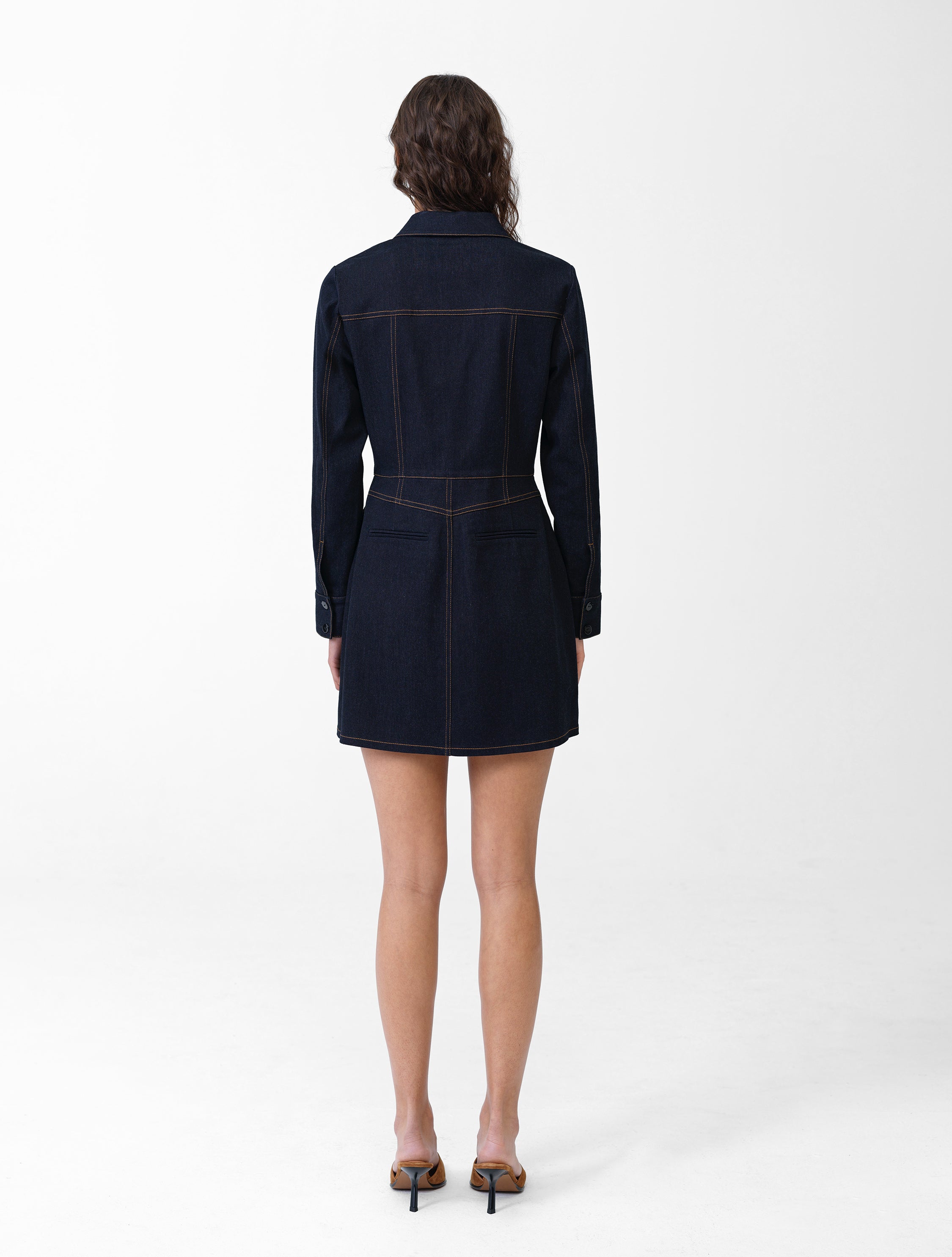 inrama denim dress Yami Raw Wash Denim Zip Through Dress Raw Indigo
