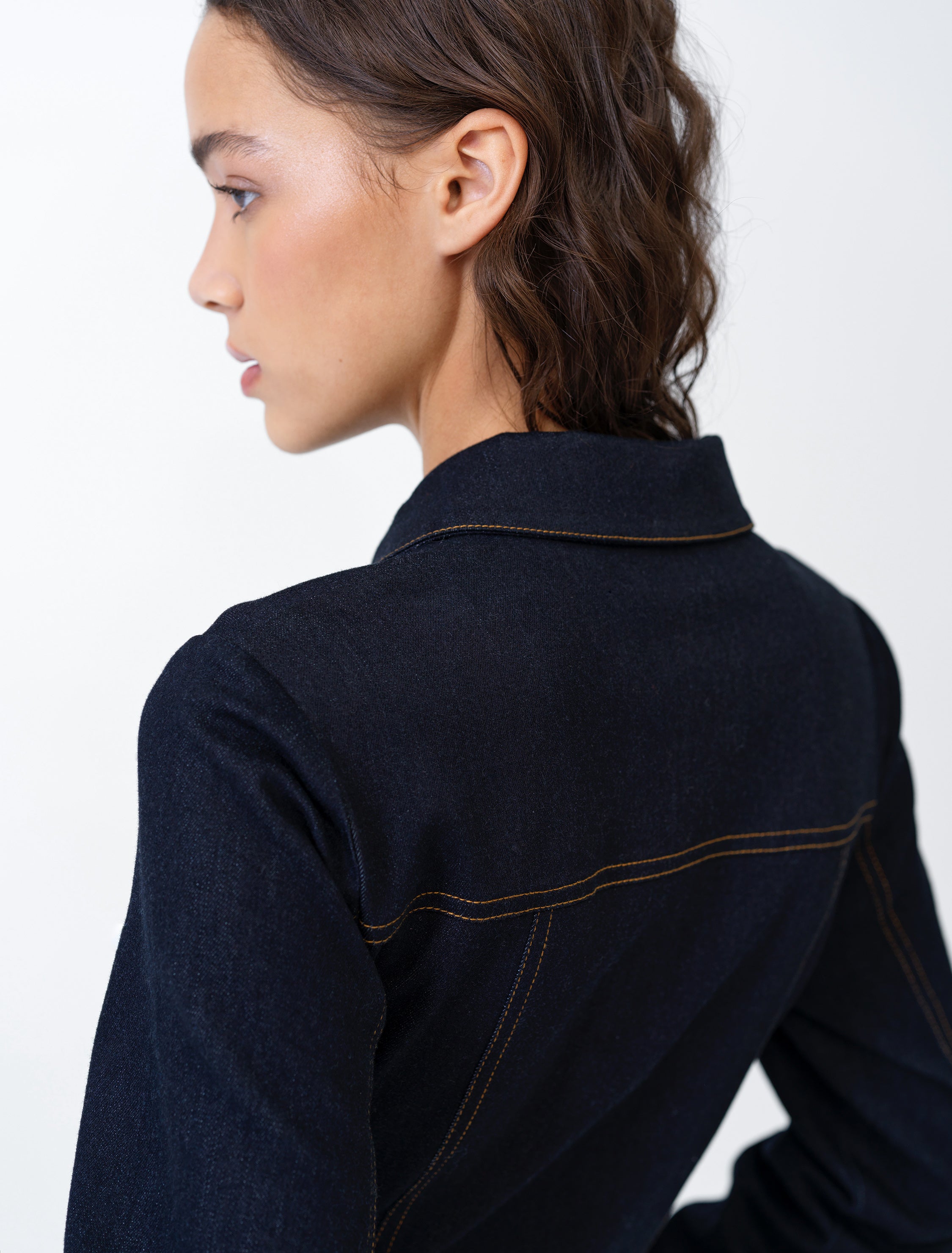 Yami Raw Wash Denim Zip Through Dress