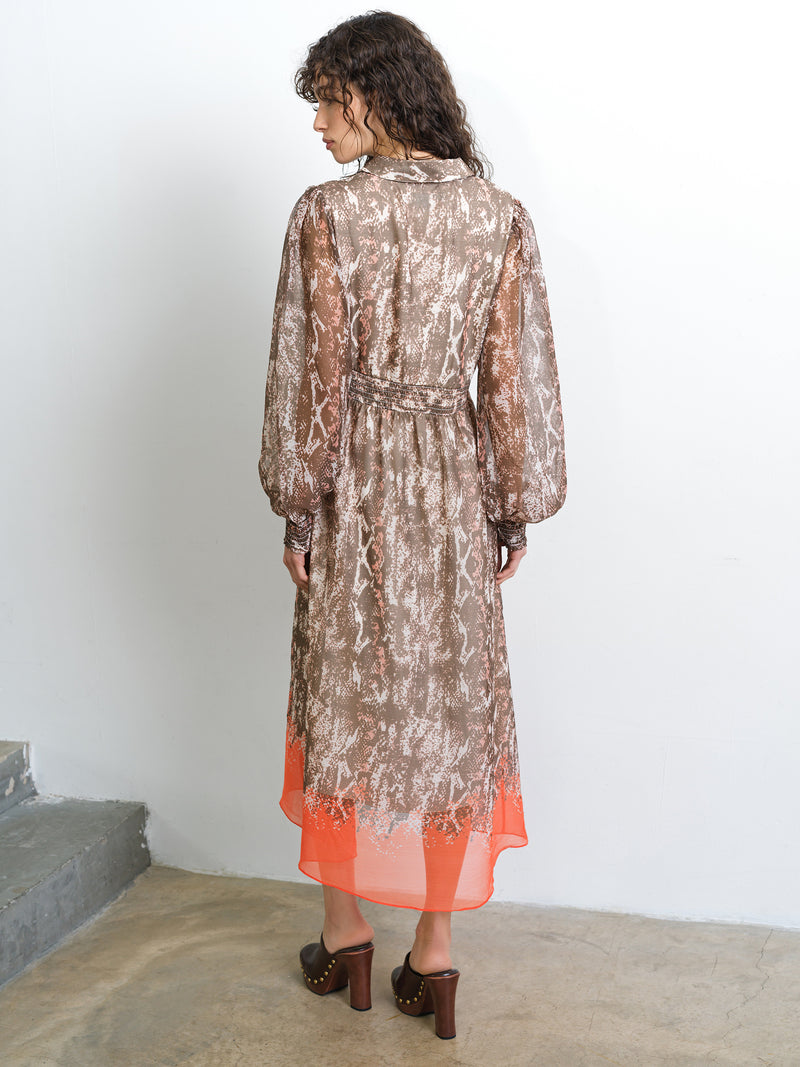 Adele Emina Chiffon Midi Dress