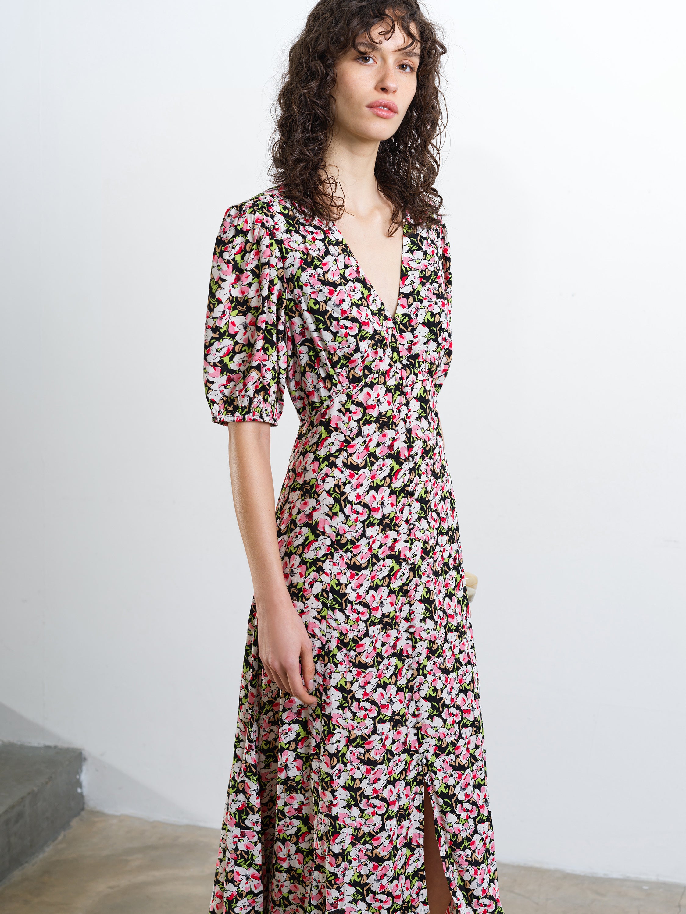 Molly Lizzie Eco Puff Sleeve Tea Dress