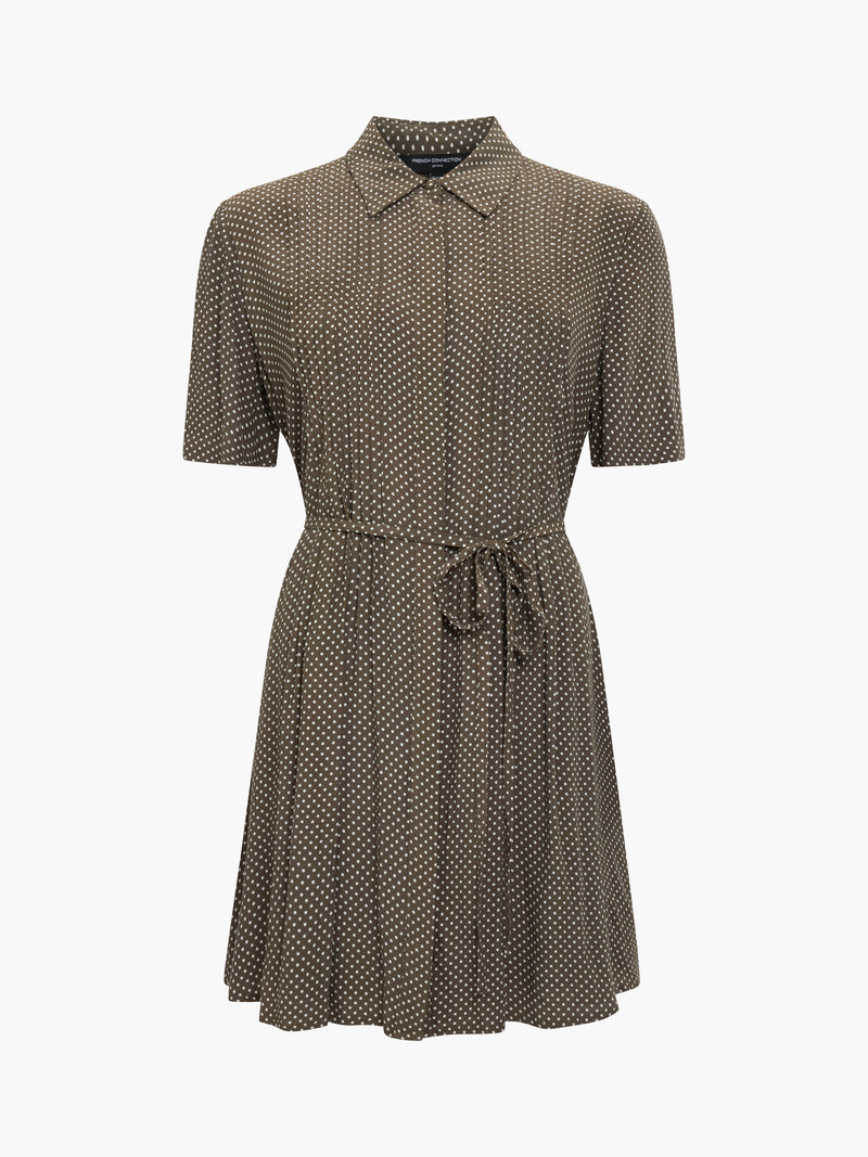 Pin Spots Eco Lizzy Pleated Mini Dress