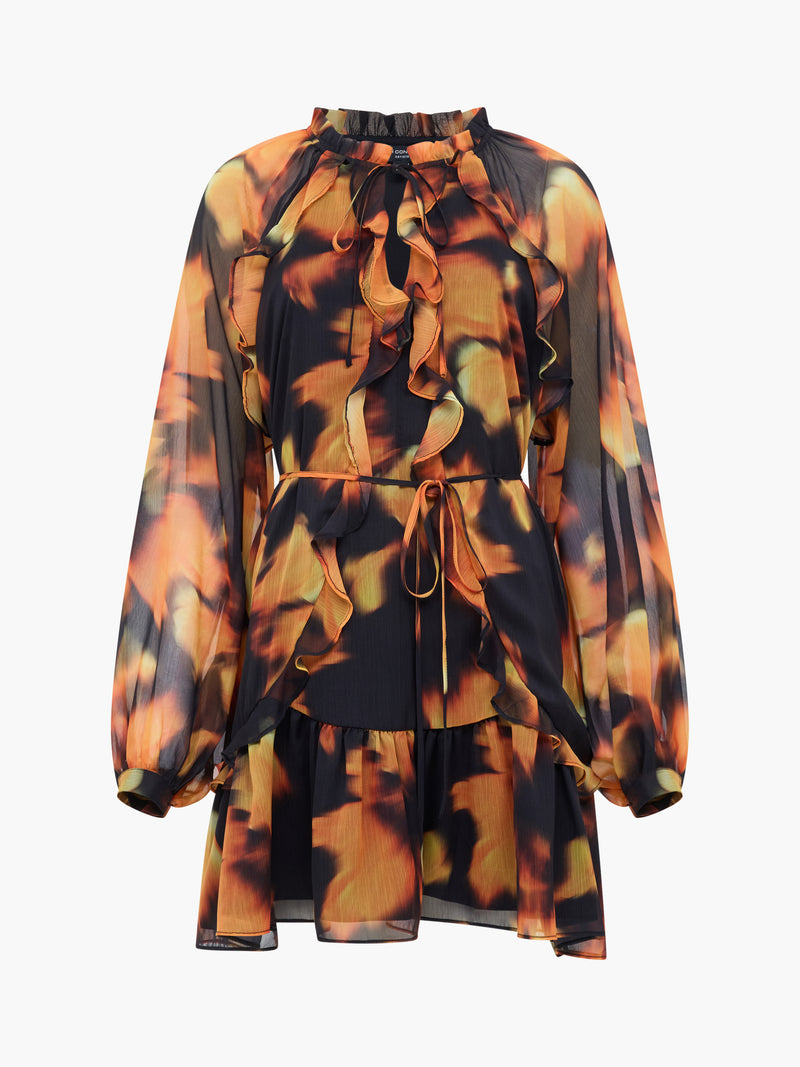 Hollie Chiffon Ruffle Smock Dress