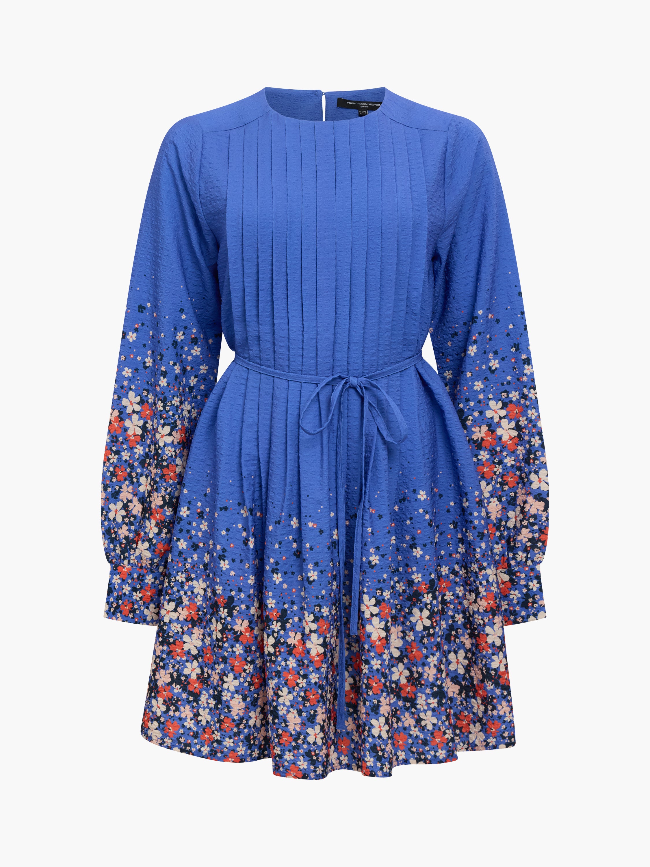 Lucy Milani Pintuck Belted Smock Dress