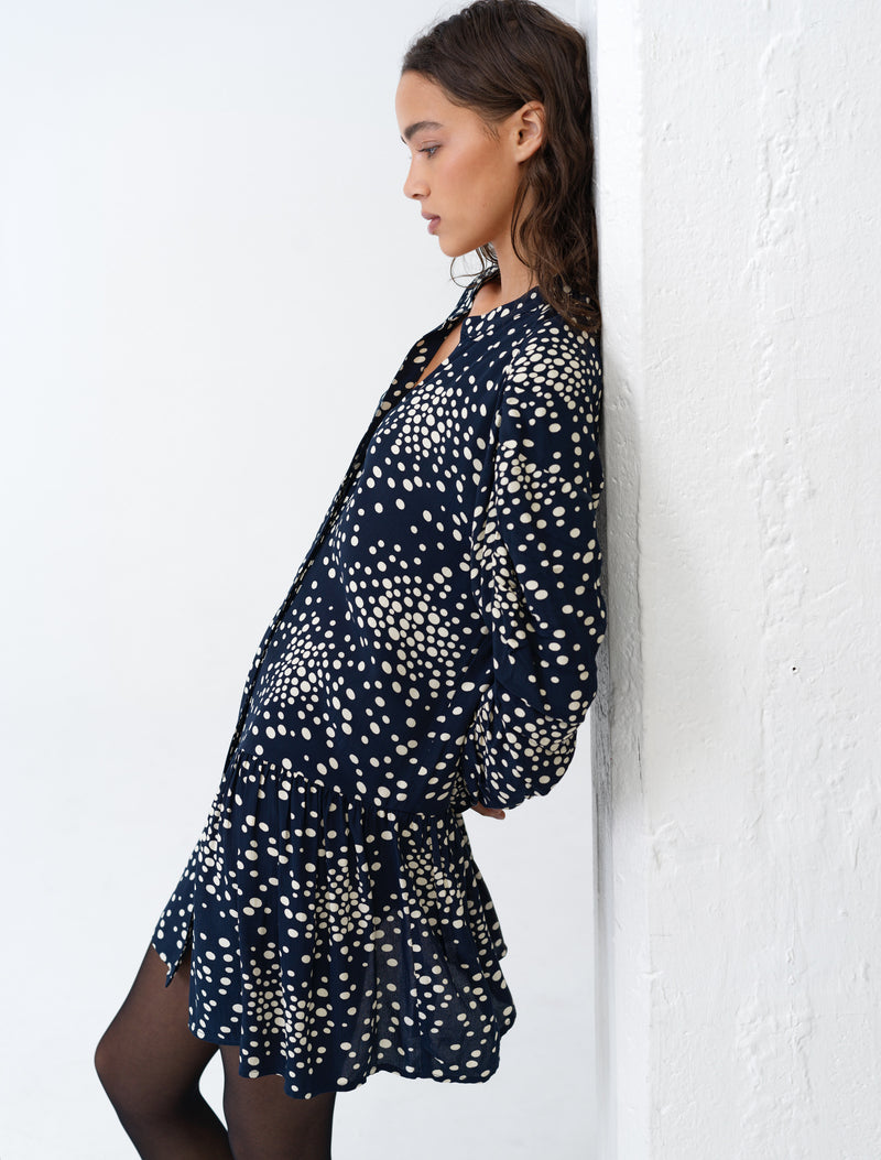 Thea Lizzie Eco Polka Dot Dropped Waist Dress