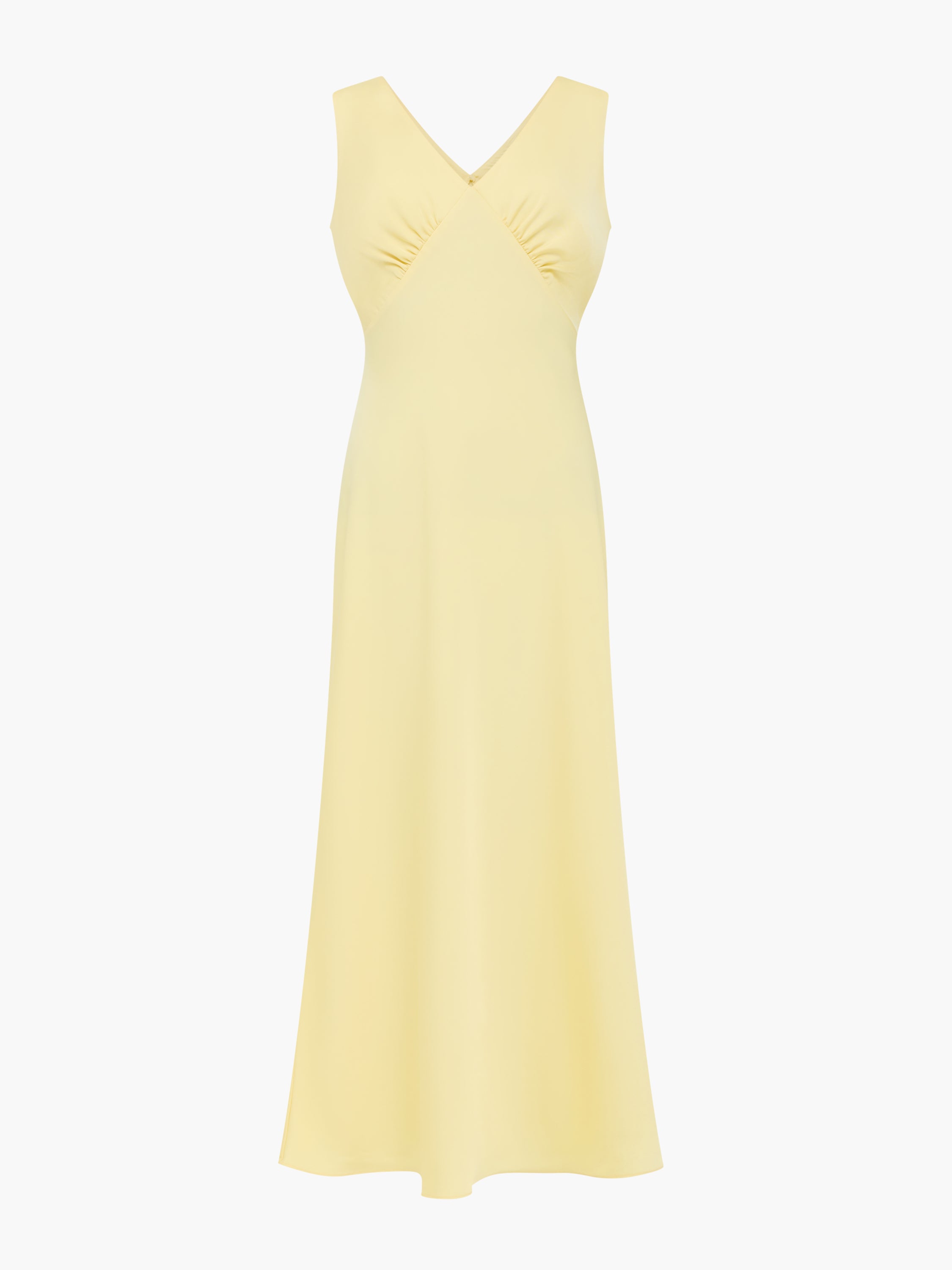 Bernice Satin Twill Butter Yellow Midi Slip Dress