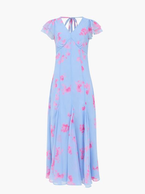 Myla Chiffon Open Back Floral Tea Dress