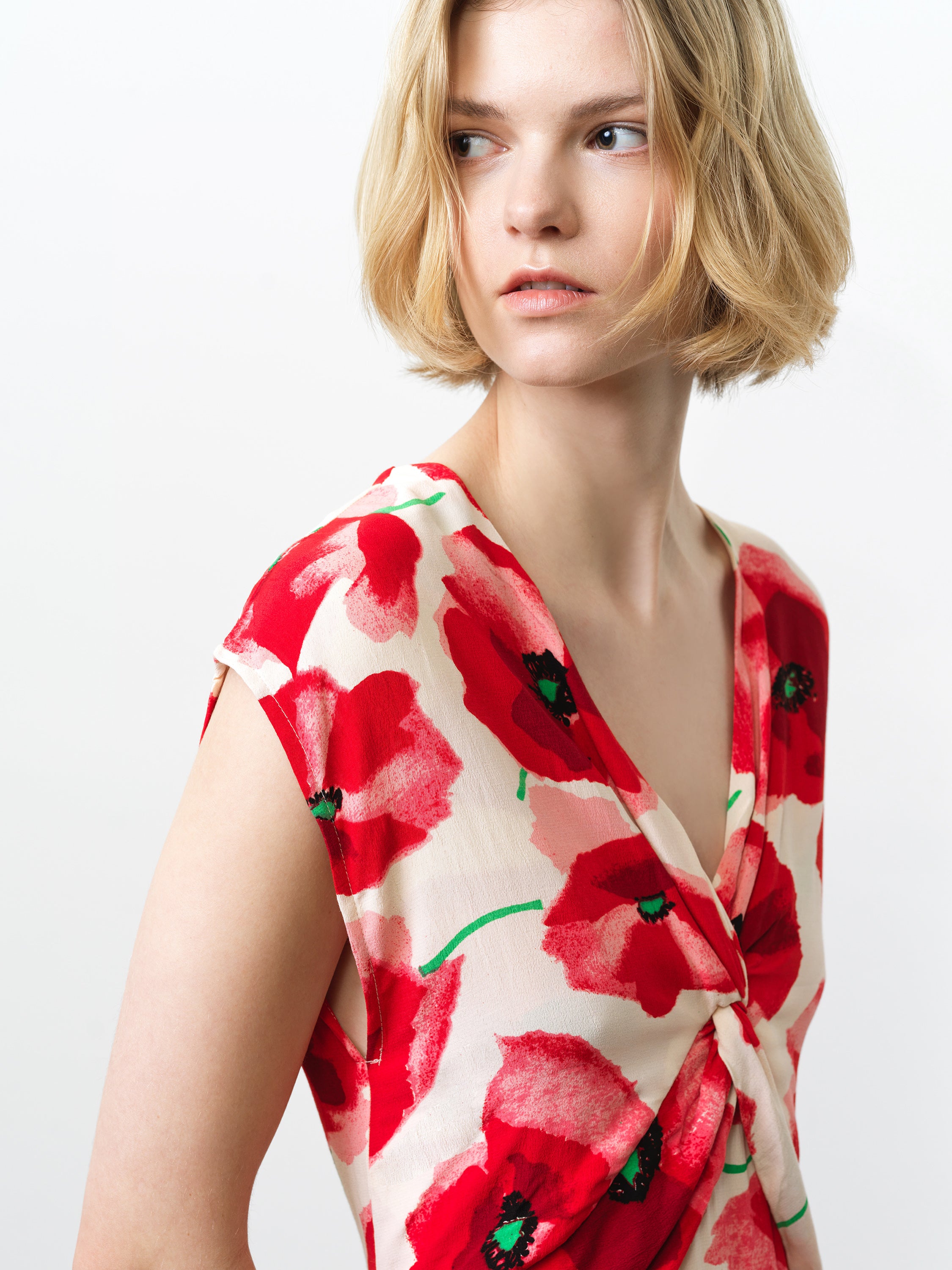 red poppy print dress Poppy Floral Abelia Hi-Low Maxi Dress