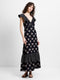 Millie Cotton Ruffle Floral Spot Printed Maxi Dress