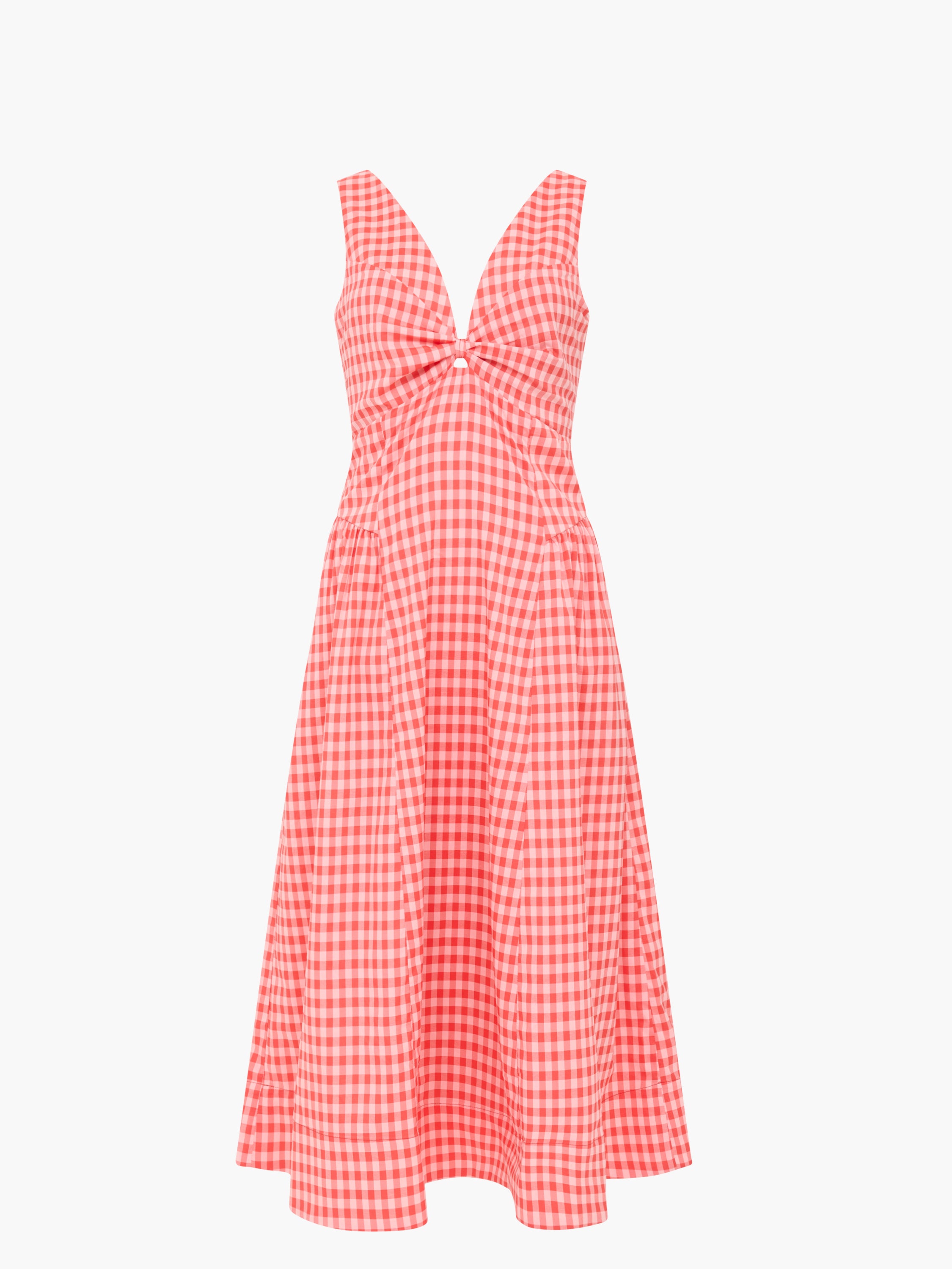 Sheila Voluminous Gingham Midi Dress Watermelon Red | French Connection UK Sheila Voluminous Gingham Midi Dress Watermelon Red | French Connection UK