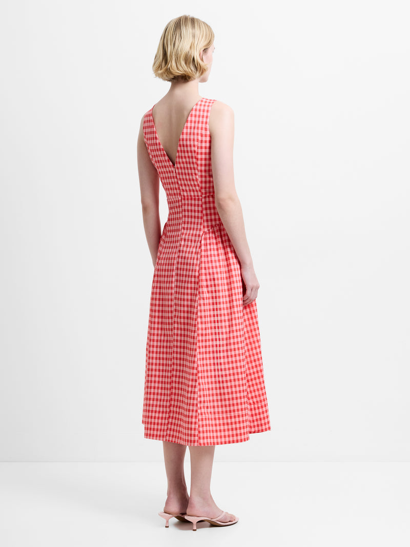 Sheila Voluminous Gingham Midi Dress