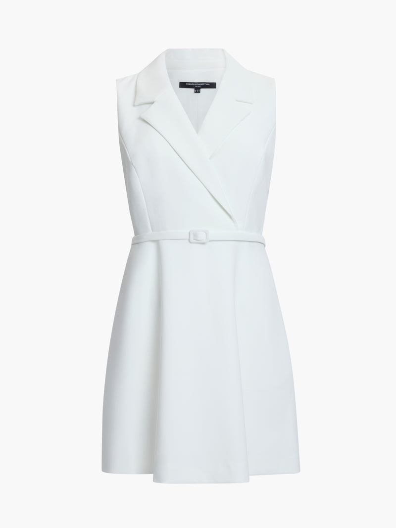 Azra Twill Belted Sleeveless Mini Dress