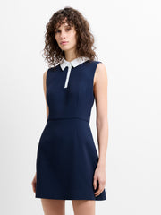 Azra Twill Collared Sleeveless Mini Dress