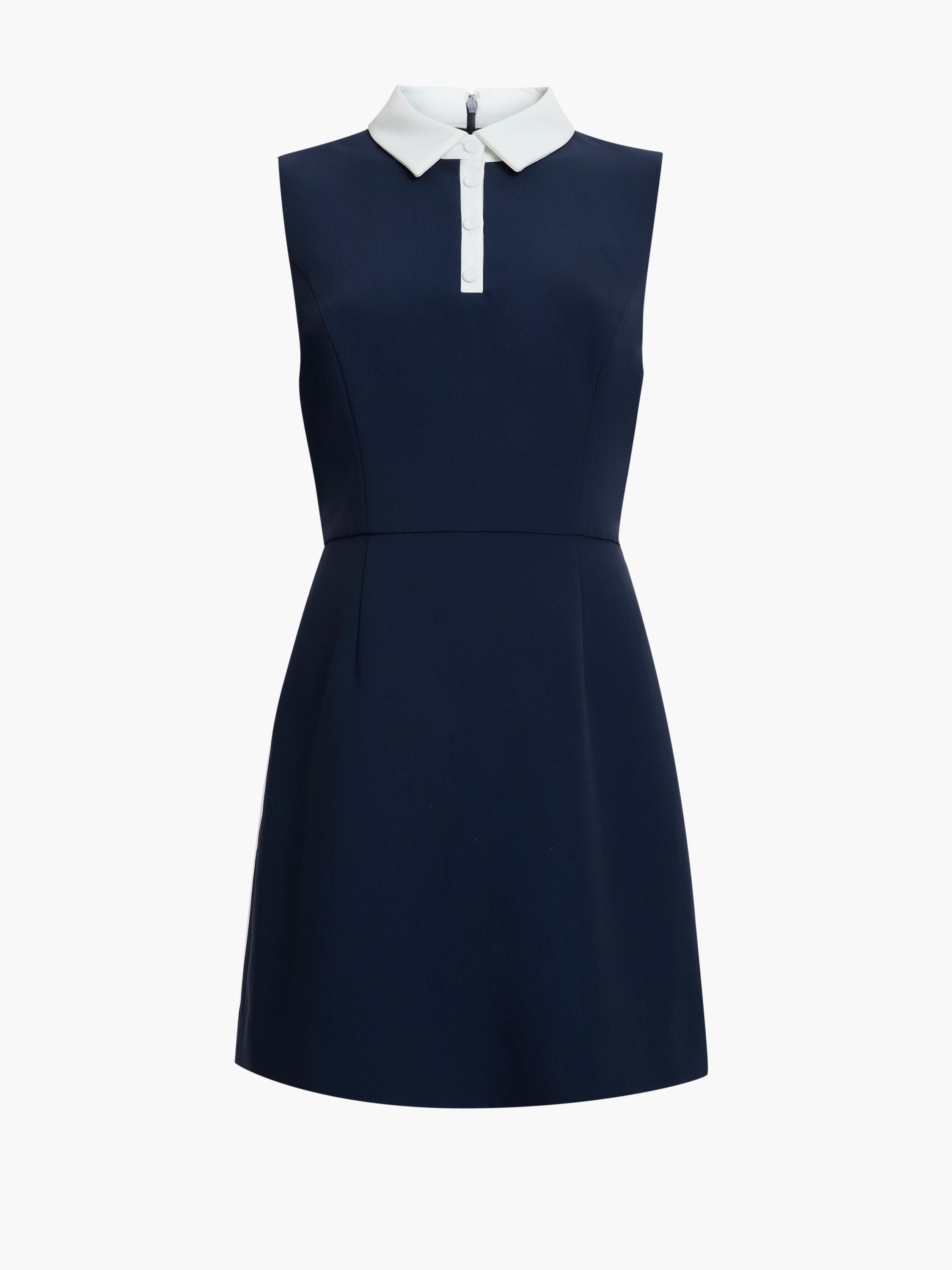 Azra Twill Collared Sleeveless Mini Dress Marine/Summer White Azra Twill Collared Sleeveless Mini Dress Marine/Summer White