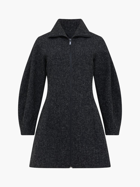 Alyssia Boucle Zip Through Mini Dress