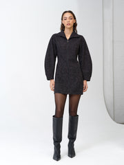 Alyssia Boucle Zip Through Mini Dress