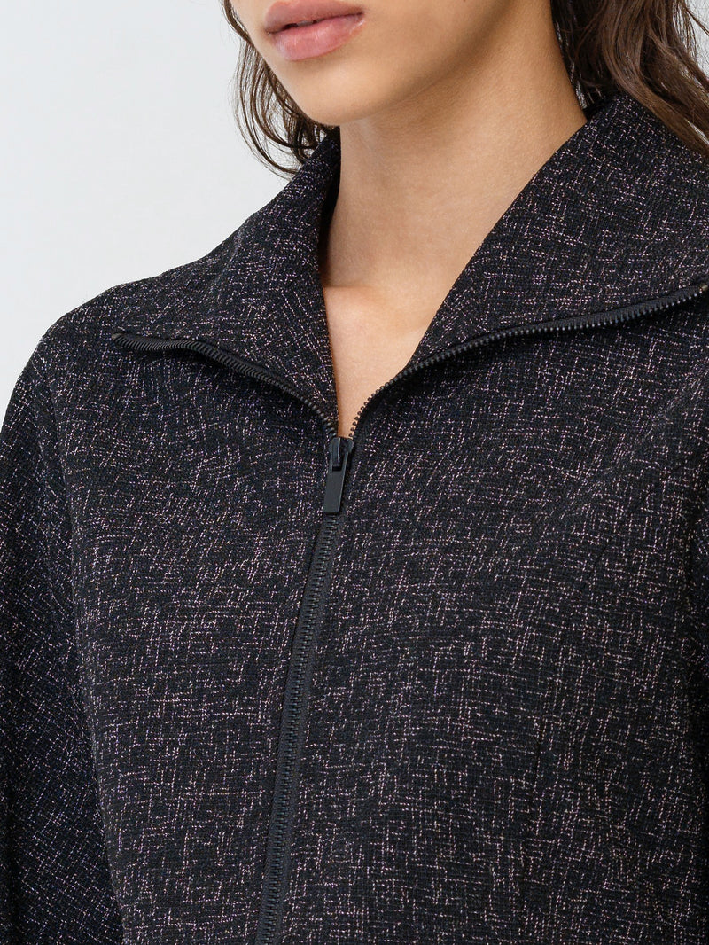 Alyssia Boucle Zip Through Mini Dress