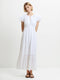 Bonnie Broderie Flutter Sleeve White Maxi Dress
