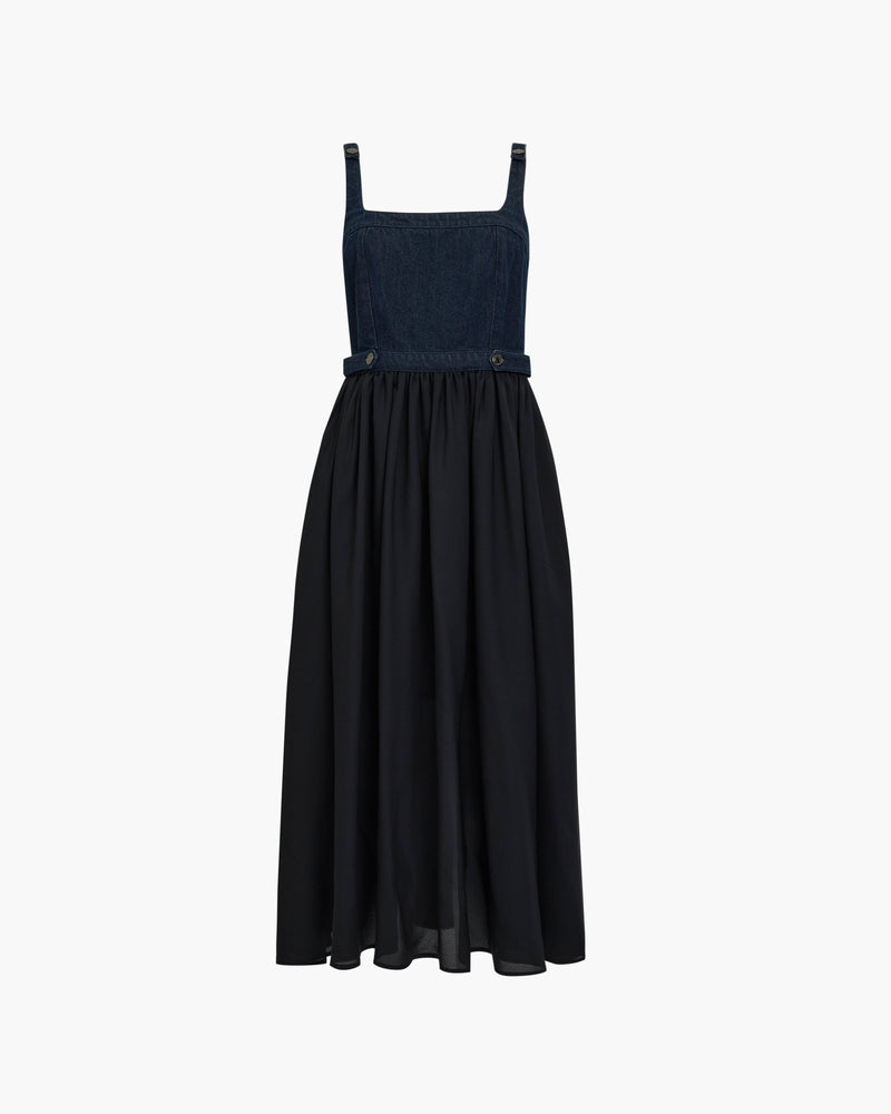 Leighton Denim Mix Midi Dress