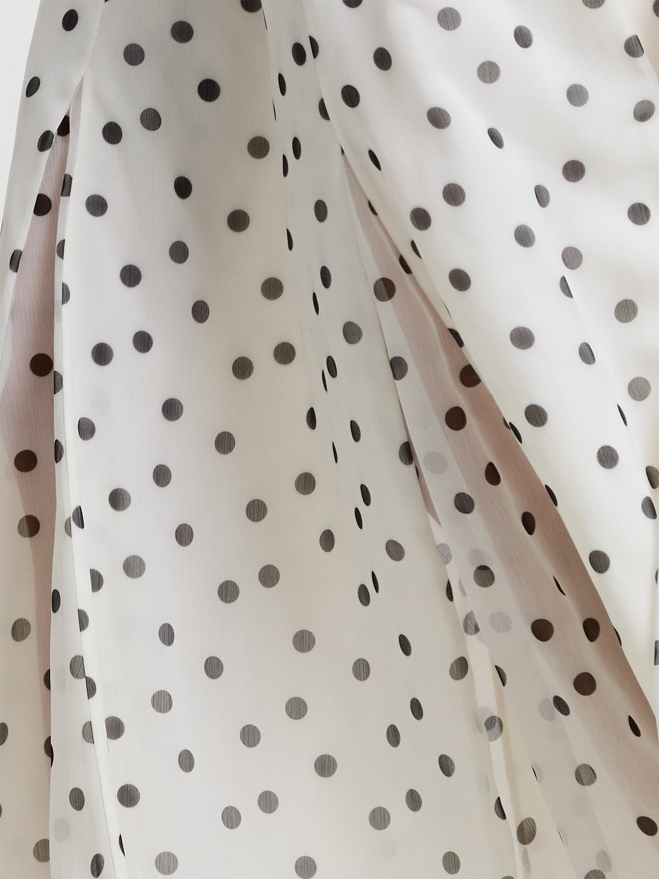 Emina Chiffon Monochrome Polka Dot Maxi Dress