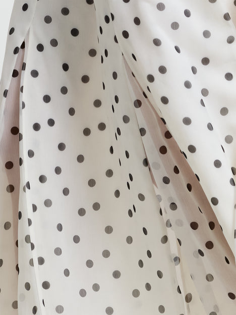Emina Chiffon Monochrome Polka Dot Maxi Dress