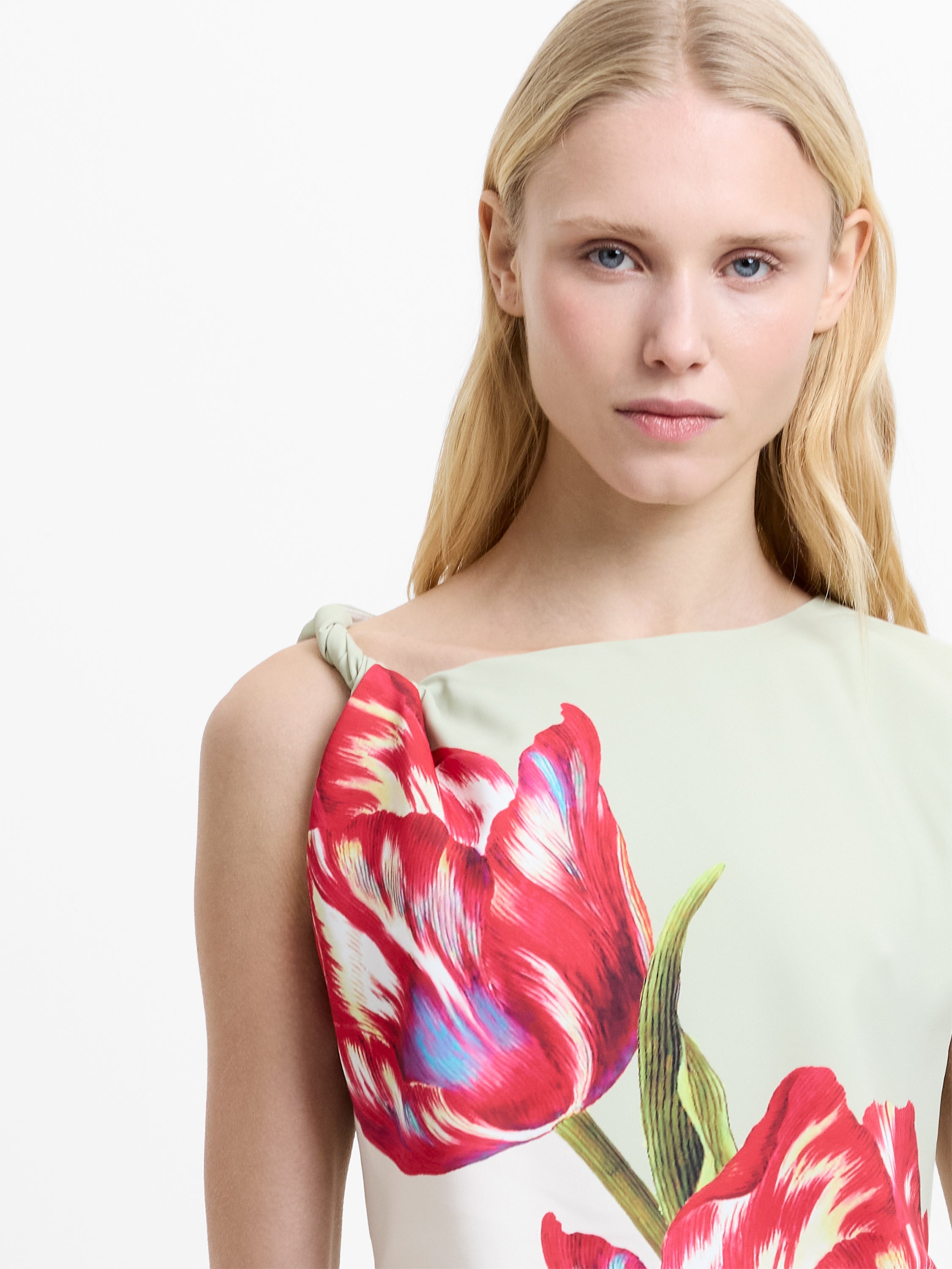 Dori Satin Floral Printed Maxi Dress