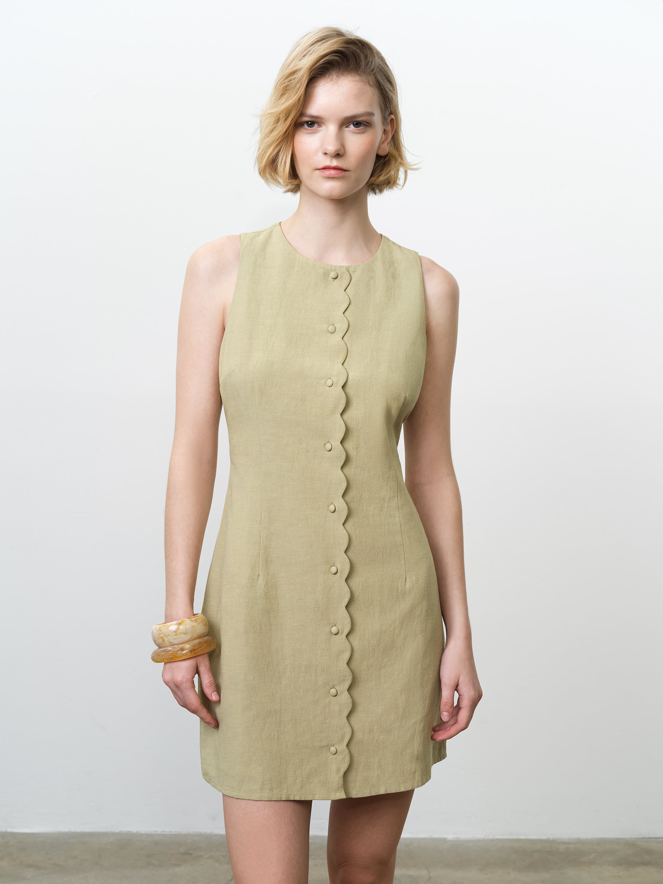 french connection green shirt dress Metallic Green Draped Leather Mini Dress – Annie's Ibiza Online main image 0