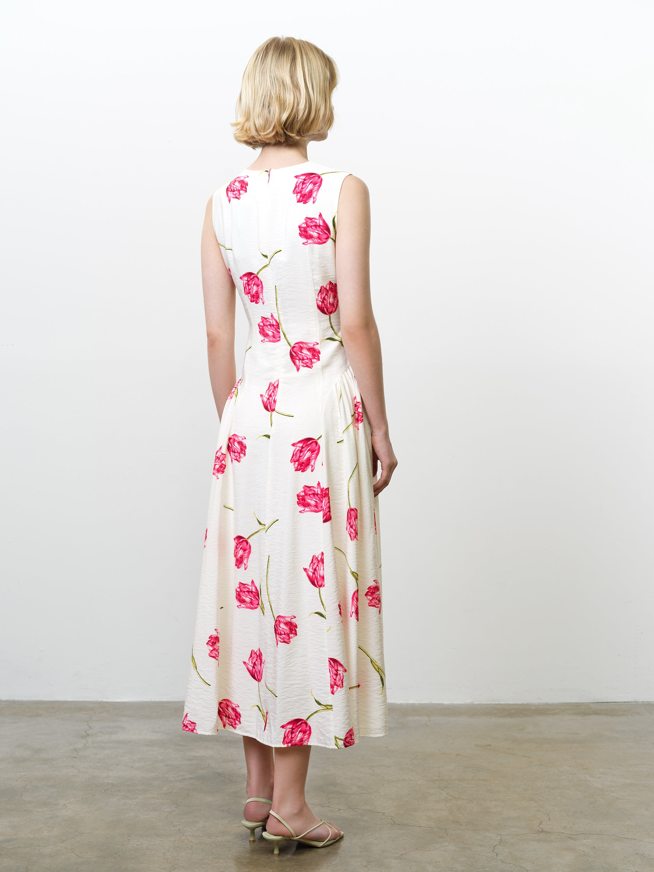Cressida V Neck Drape Floral Midi Dress