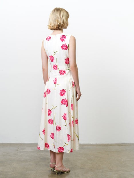Cressida V Neck Drape Floral Midi Dress