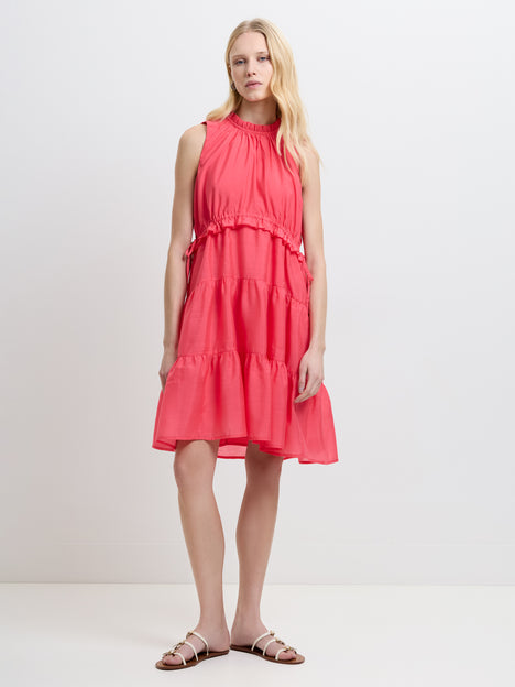 Holland Sleeveless Tiered Pink Above Knee Dress