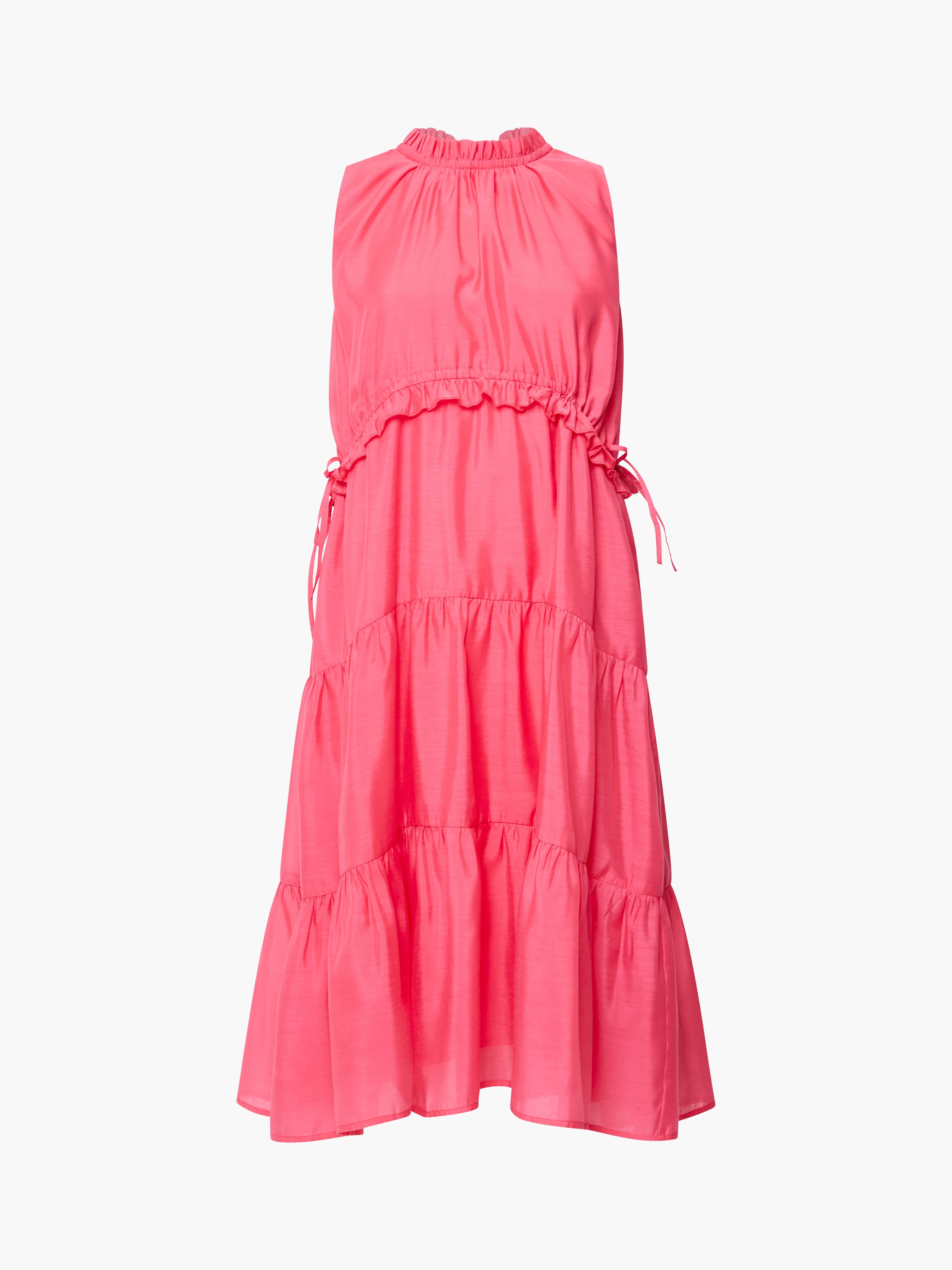 Holland Sleeveless Tiered Pink Above Knee Dress