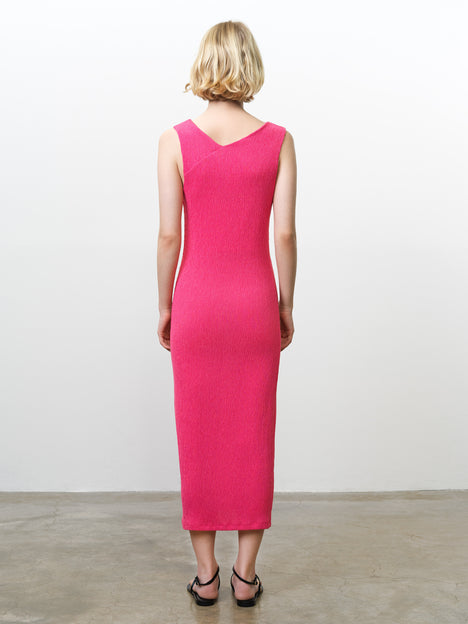 Trixie Soft Textured Pink Midi Dress